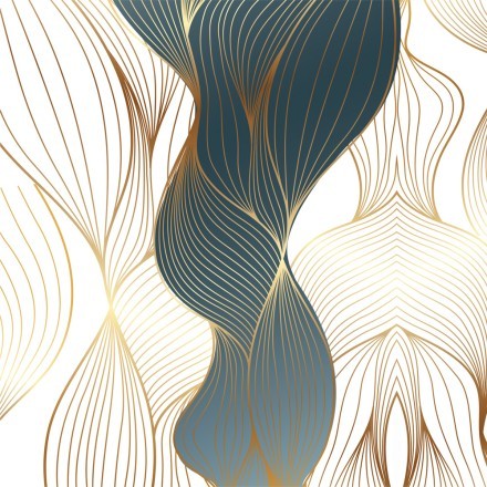 Wavy lines blue & gold